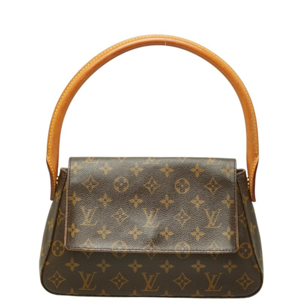 LOUIS VUITTON Brown Monogram Leather Mini Looping Shoulder Bag